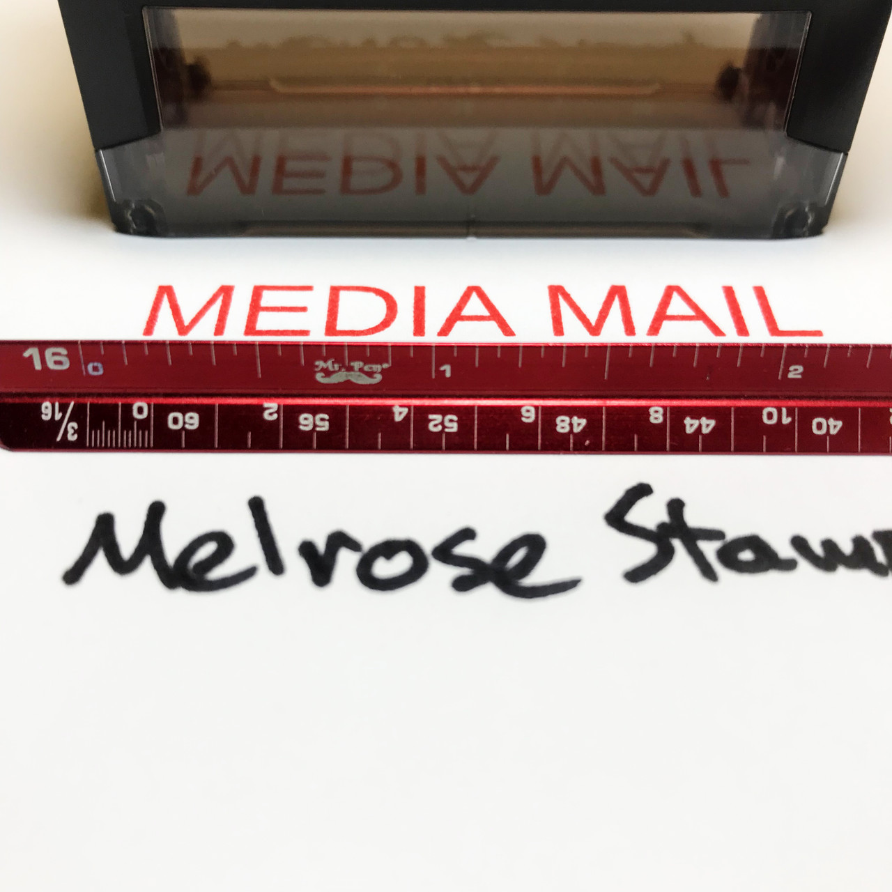 Media Mail Rubber Stamp For Mail Use Self Inking Melrose Stamp Company 8636