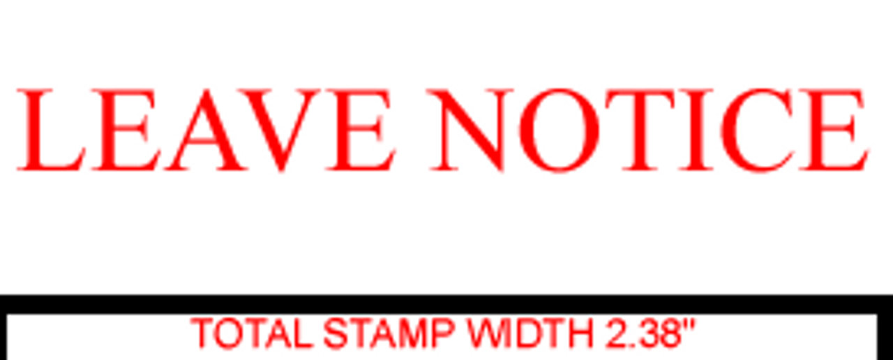 LEAVE NOTICE Rubber Stamp for mail use self-inking