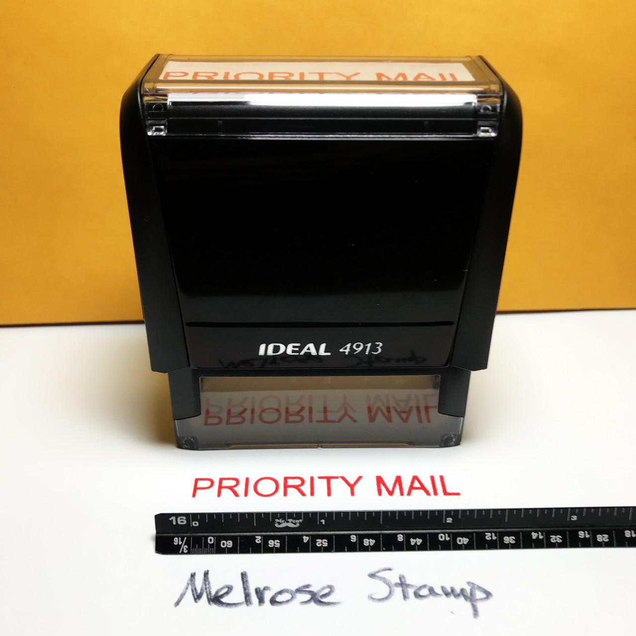 Priority Mail Stamp Red Ink large 0422C