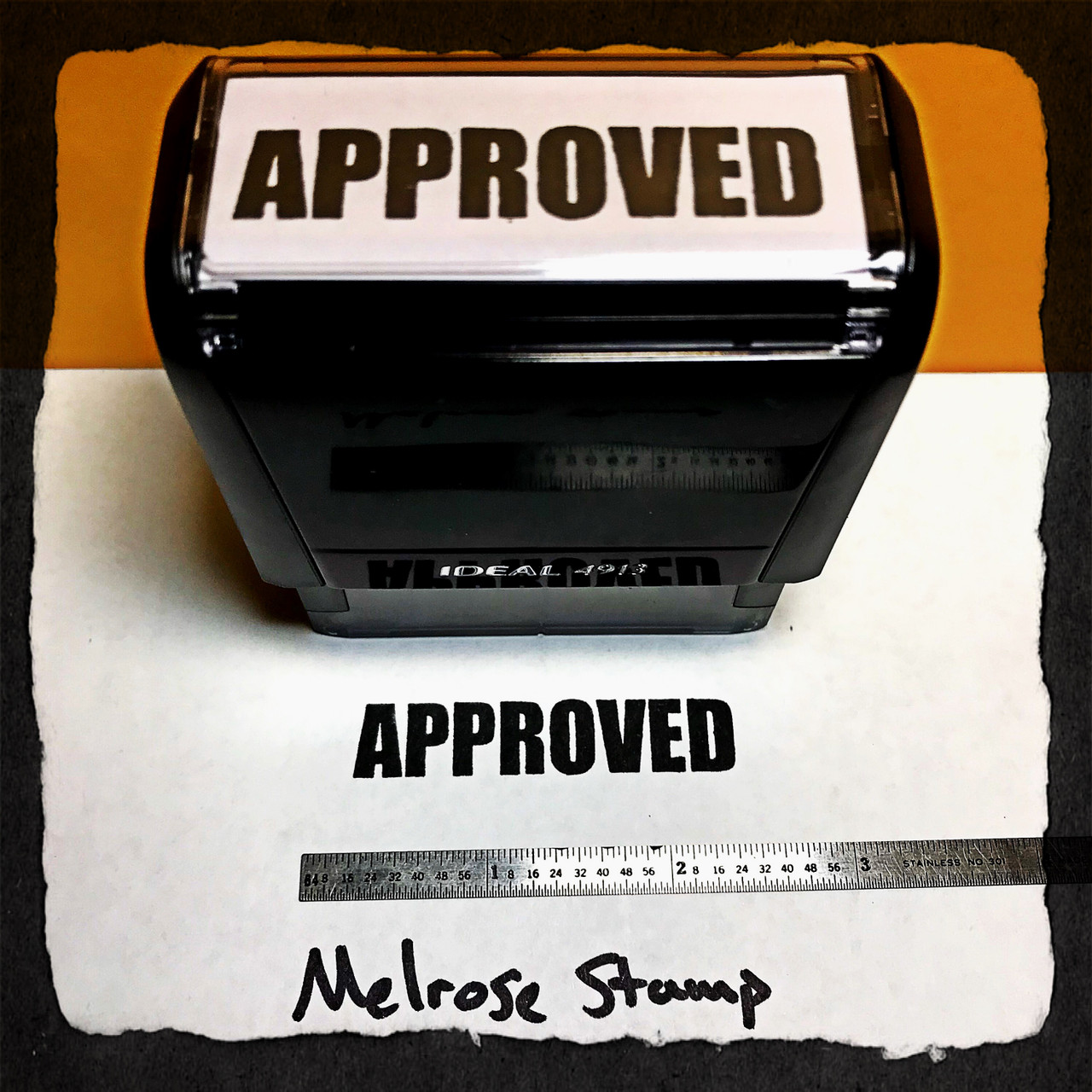 Approved Stamp Black  Ink Large