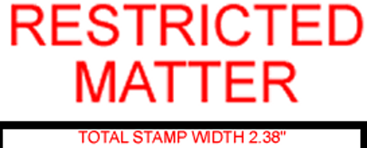 RESTRICTED MATTER Rubber Stamp for mail use self-inking