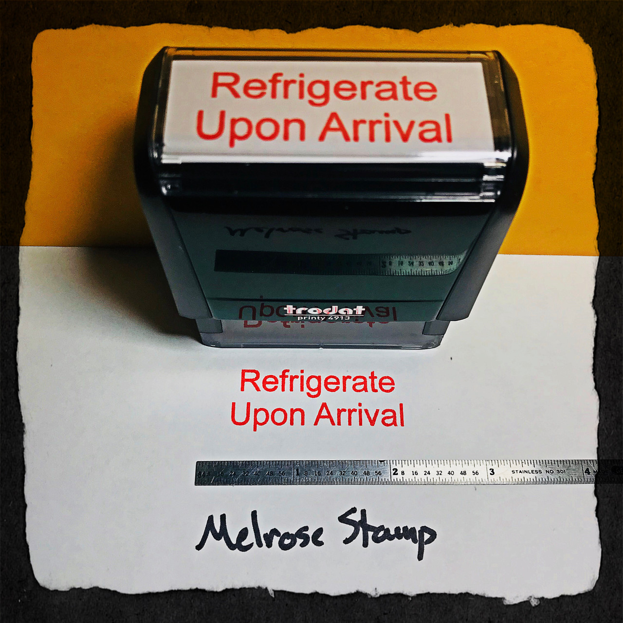 Refrigerate Upon Arrival Stamp Red Ink Large