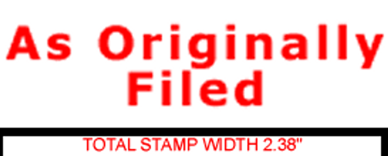 AS ORIGINALLY FILED Rubber Stamp for office use self-inking