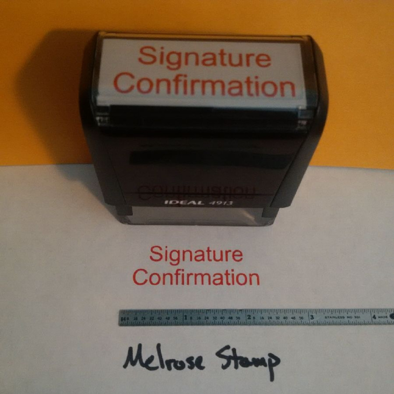 SIGNATURE CONFIRMATION Rubber Stamp for mail use self-inking