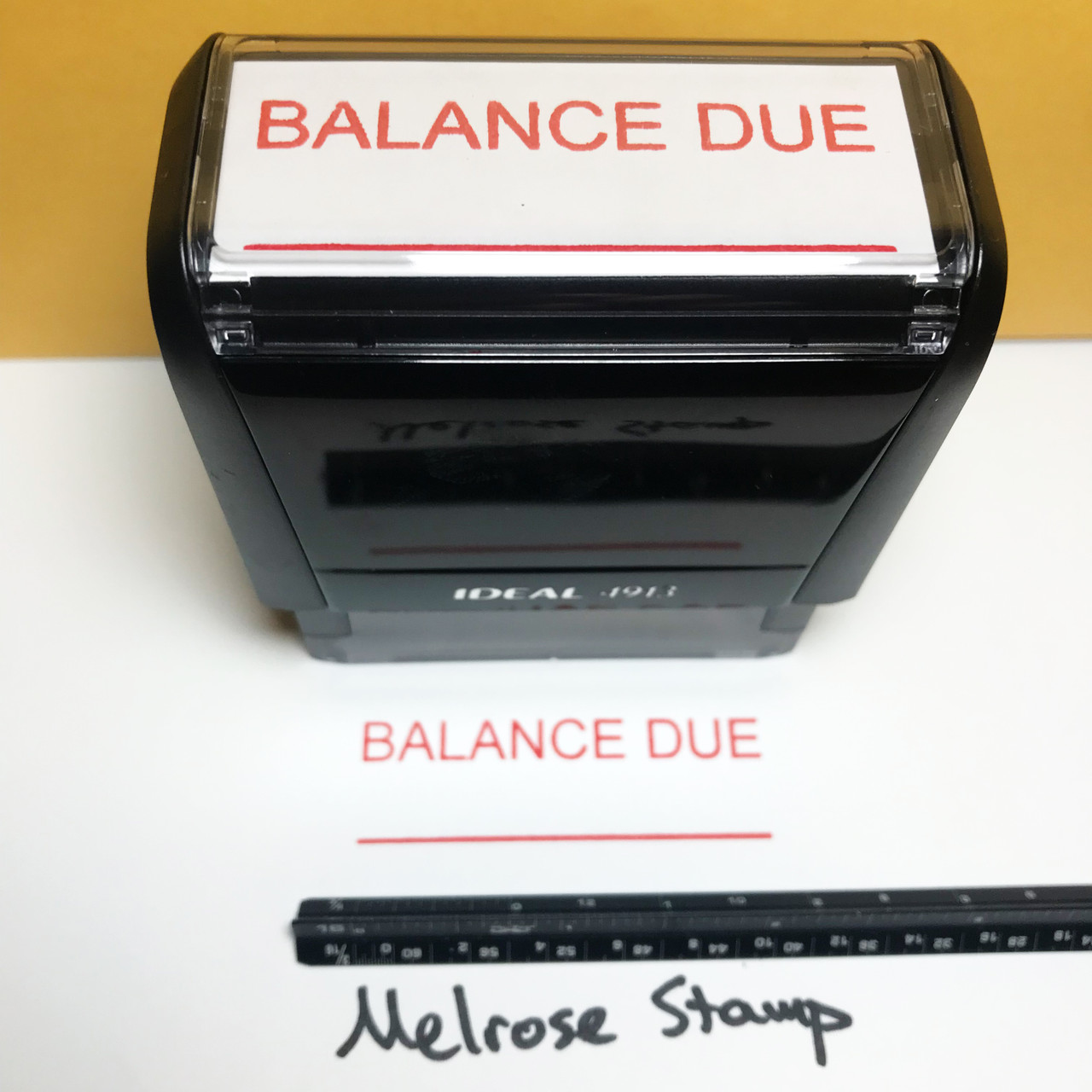 Balance Due Stamp Red Ink Large 0622A