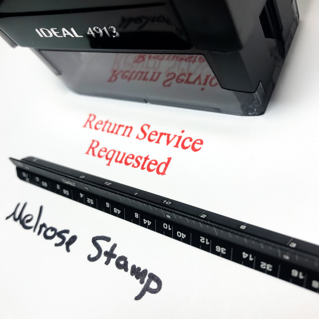 RETURN SERVICE REQUESTED Rubber Stamp for mail use self-inking