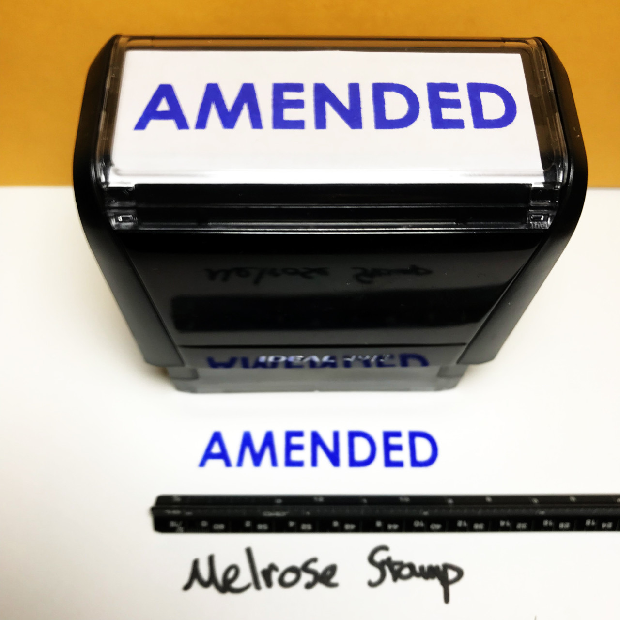 Amended Stamp Blue Ink Large 0422A