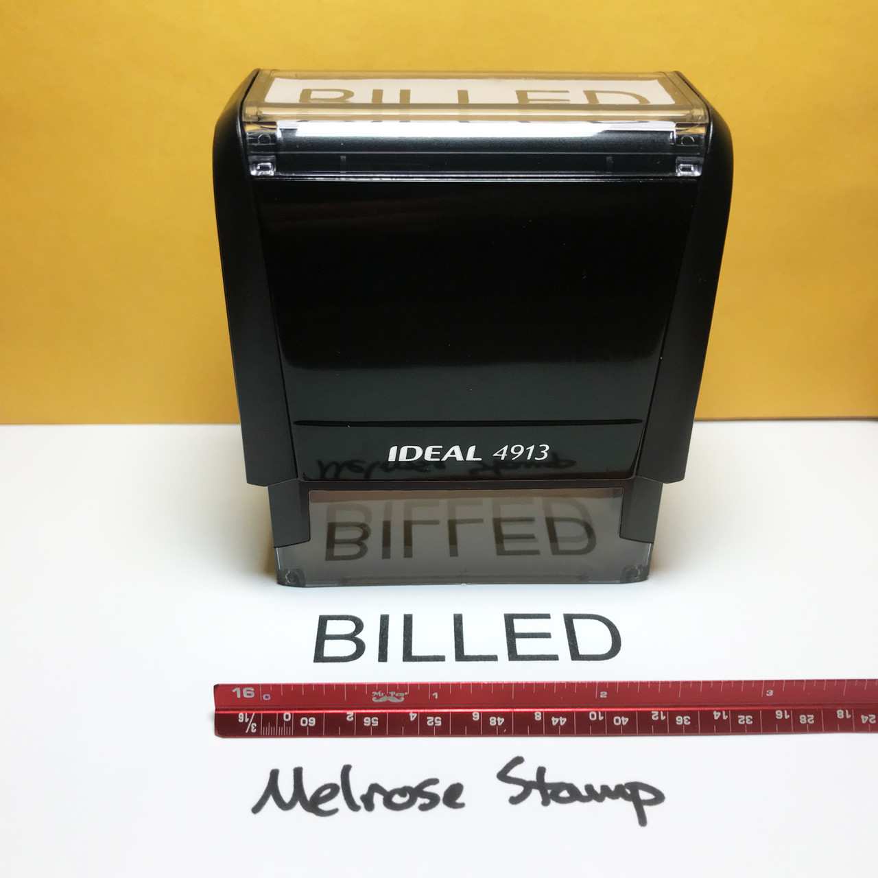 Billed Rubber Stamp Black Ink Large 1122B