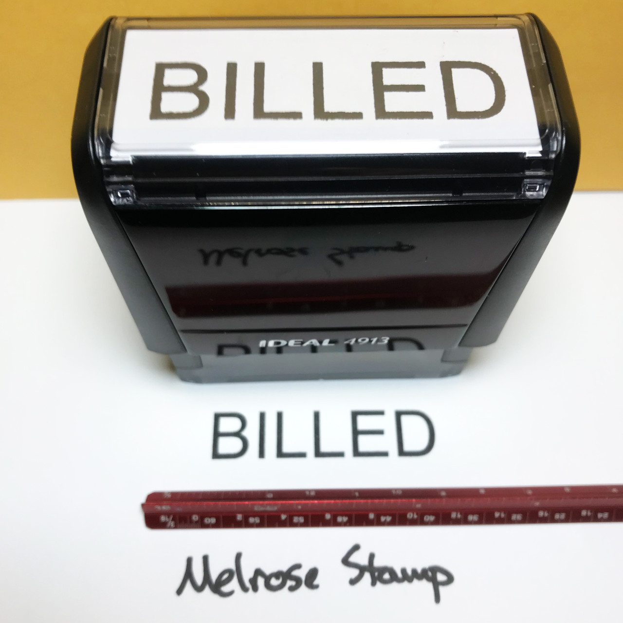 Billed Rubber Stamp Black Ink Large 1122A