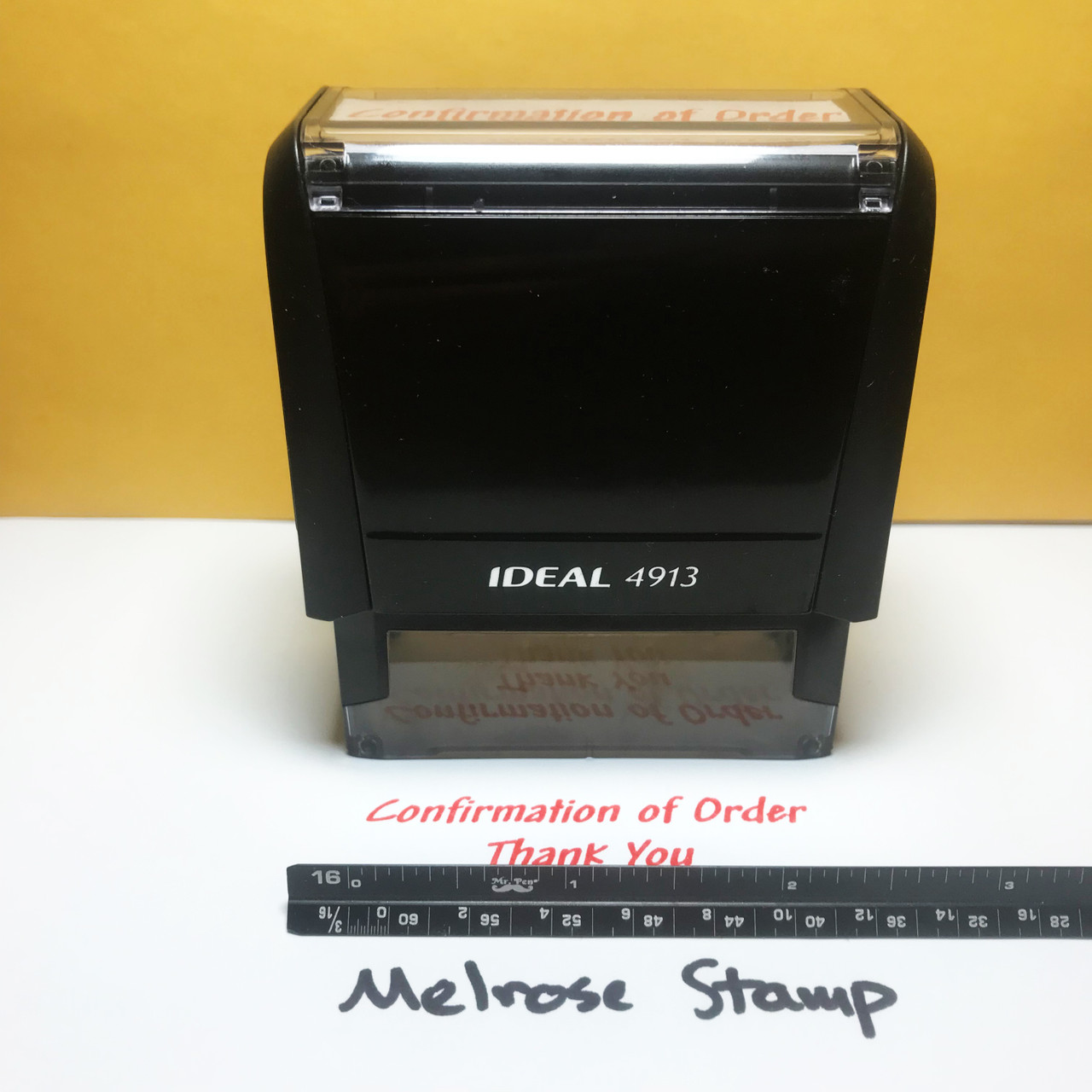 CONFIRMATION OF ORDER THANK YOU Rubber Stamp for office use self-inking -  Melrose Stamp Company