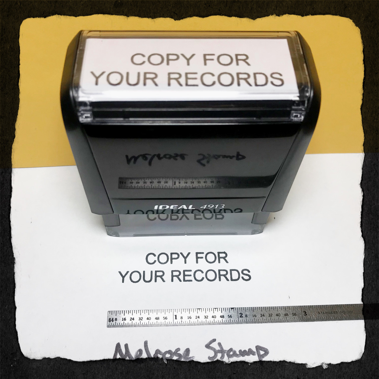 Copy For Your Records Stamp Black Ink Large