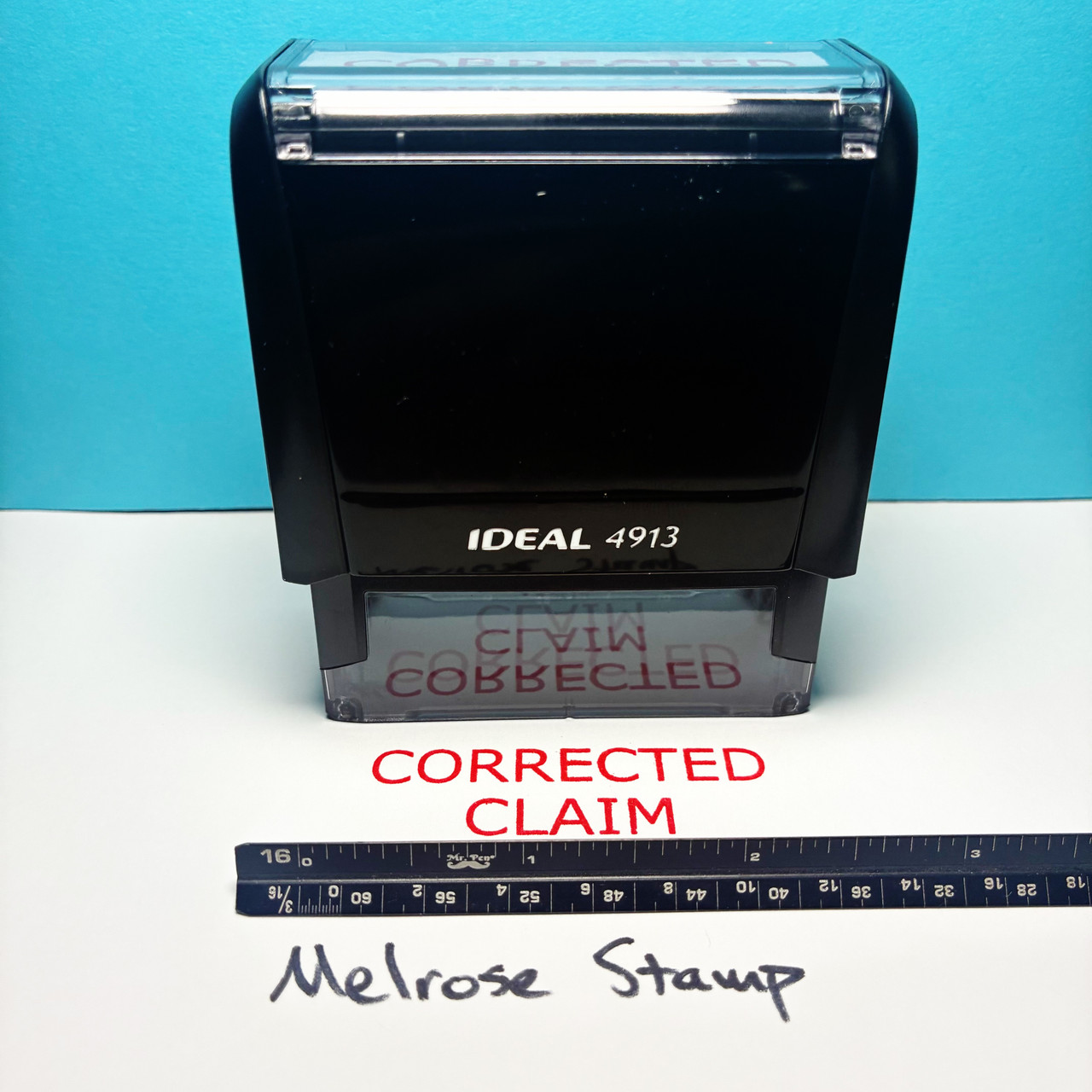 Corrected Claim Stamp Red Ink Large 0725C