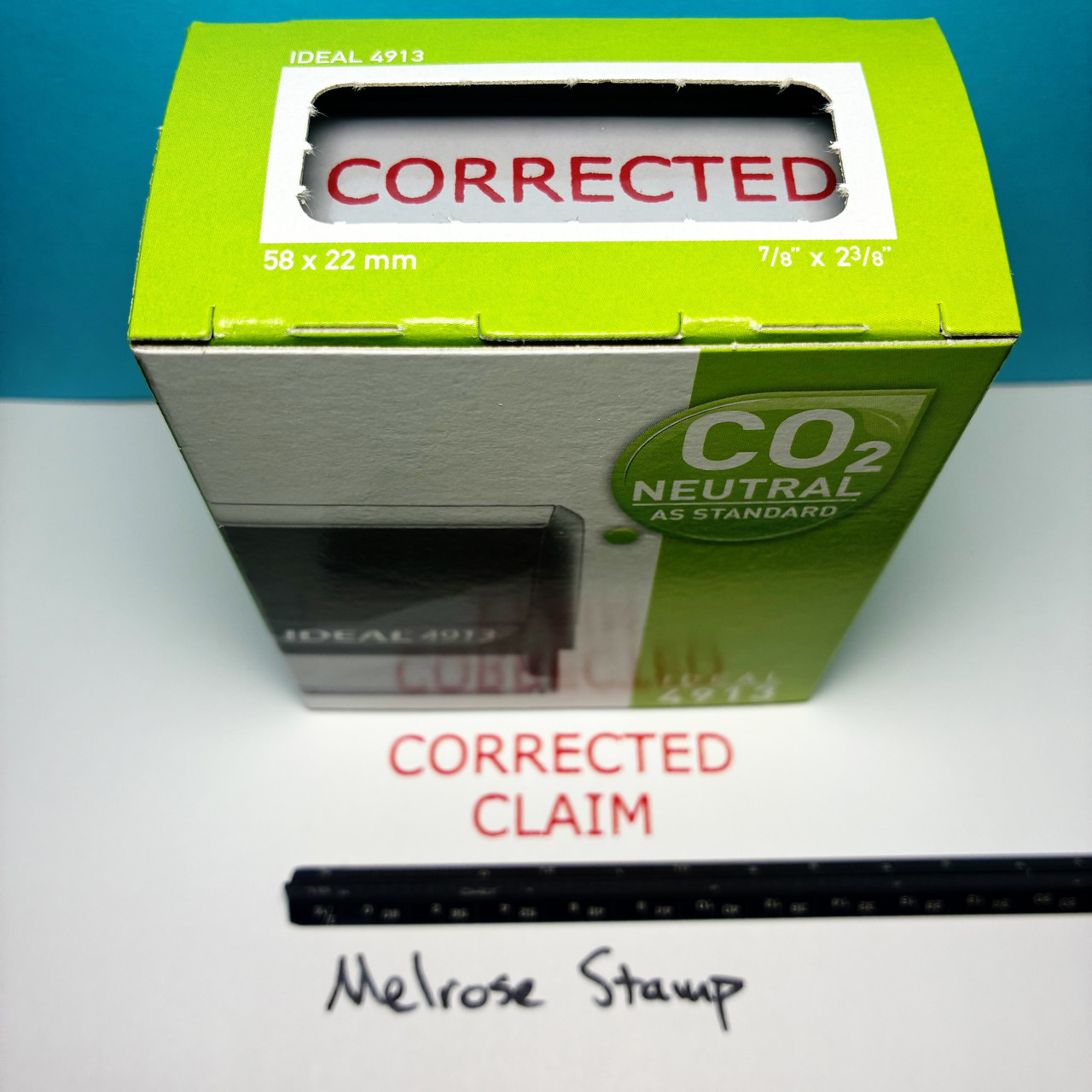 Corrected Claim Stamp Red Ink Large 0725D