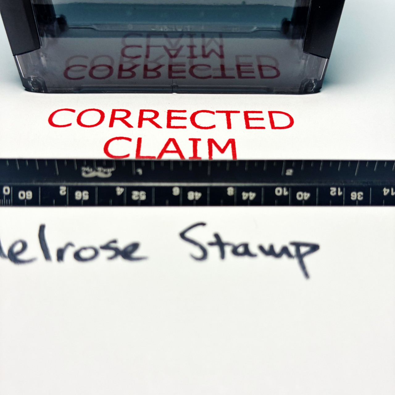 Corrected Claim Stamp Red Ink Large 0725F