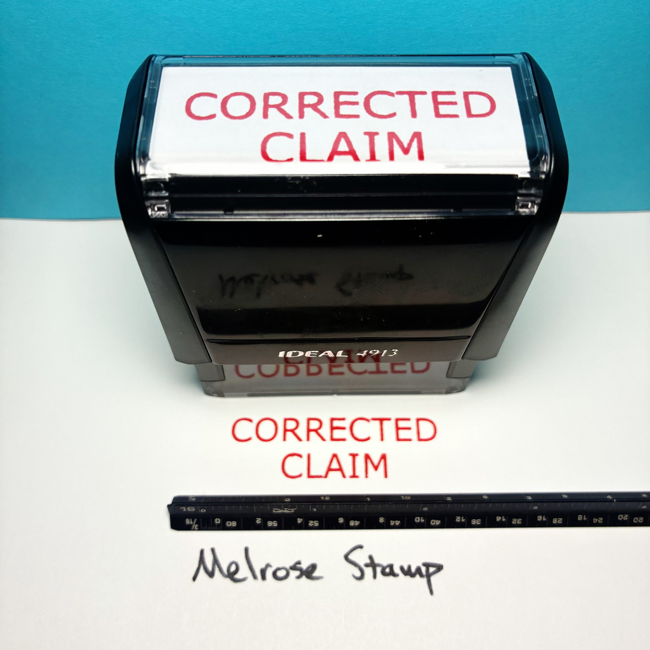 Corrected Claim Stamp Red Ink Large 0725A