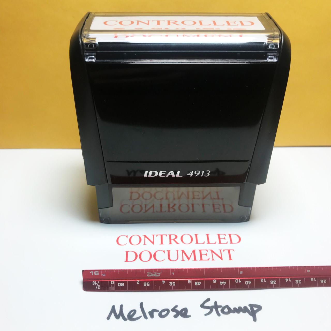 Controlled Document Rubber Stamp For Office Use Self Inking Melrose Stamp Company 3161