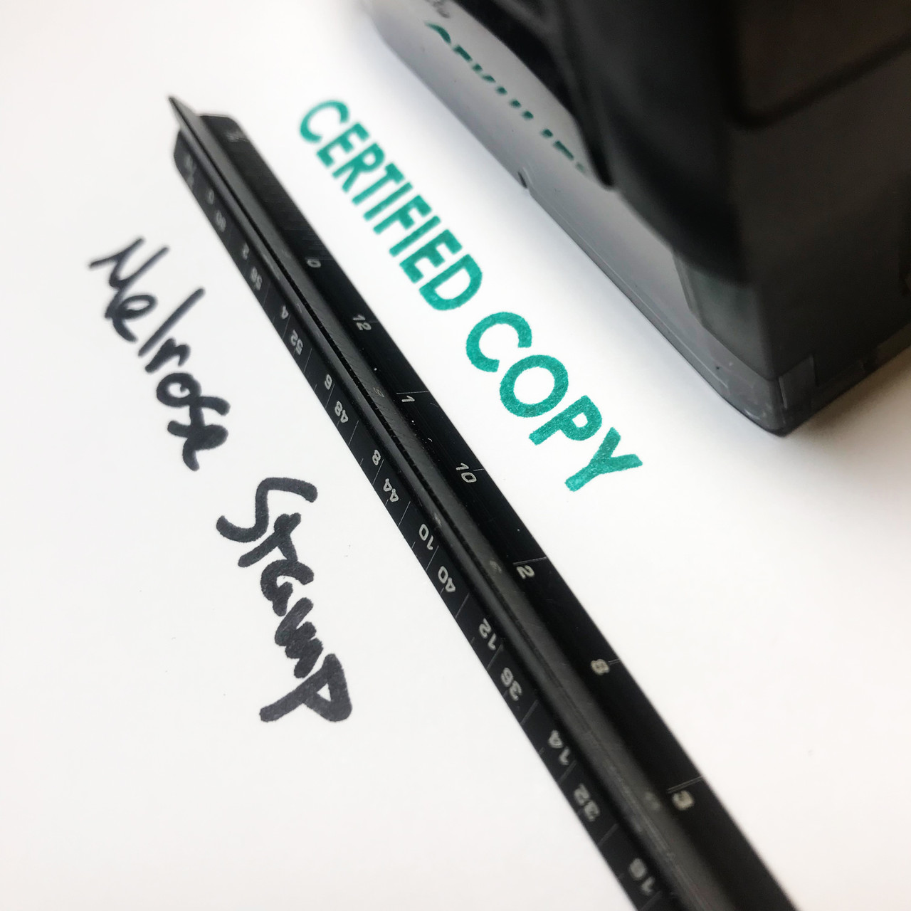 Certified Copy Stamp Green Ink Large 0123D