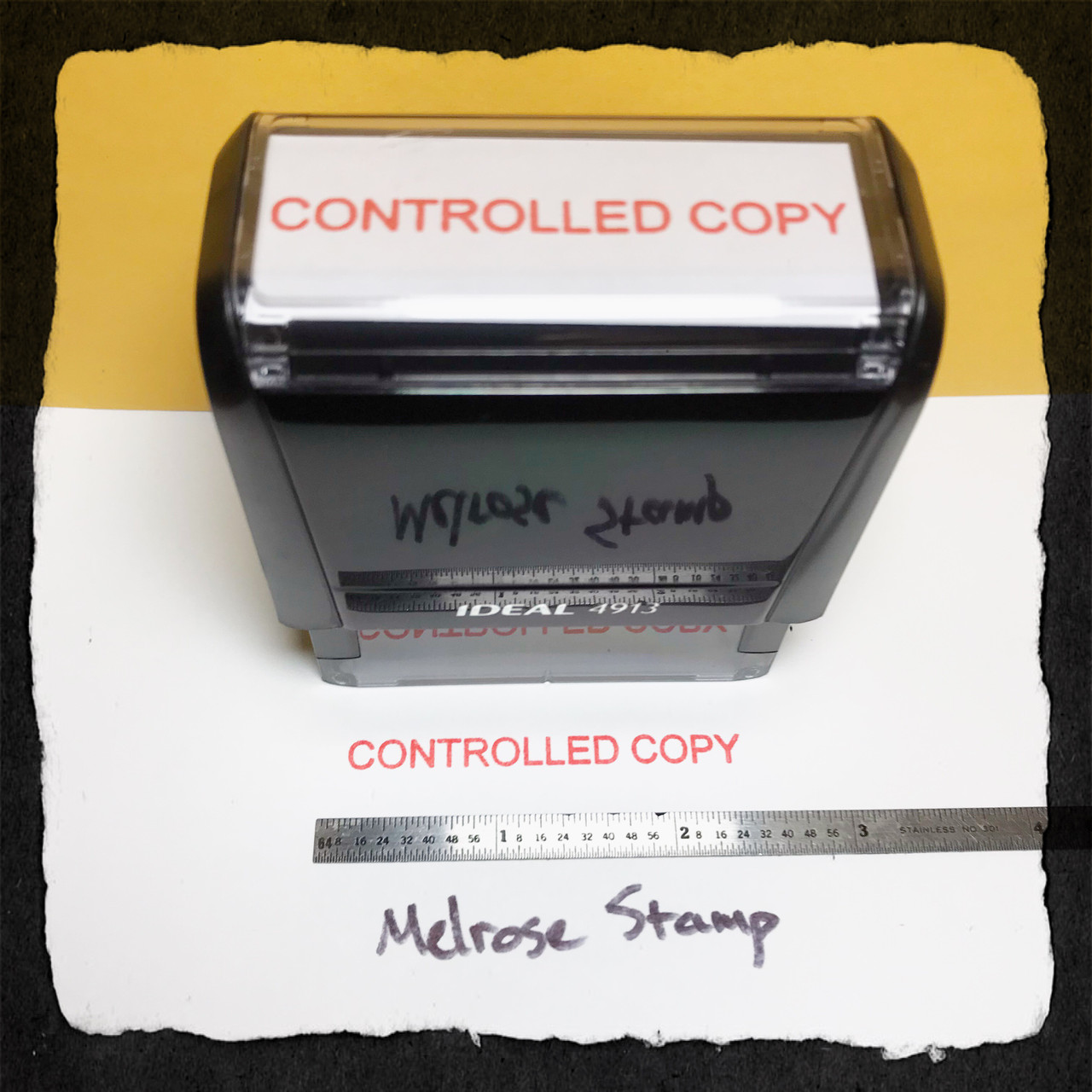 Controlled Copy Rubber Stamp For Office Use Self Inking Melrose Stamp