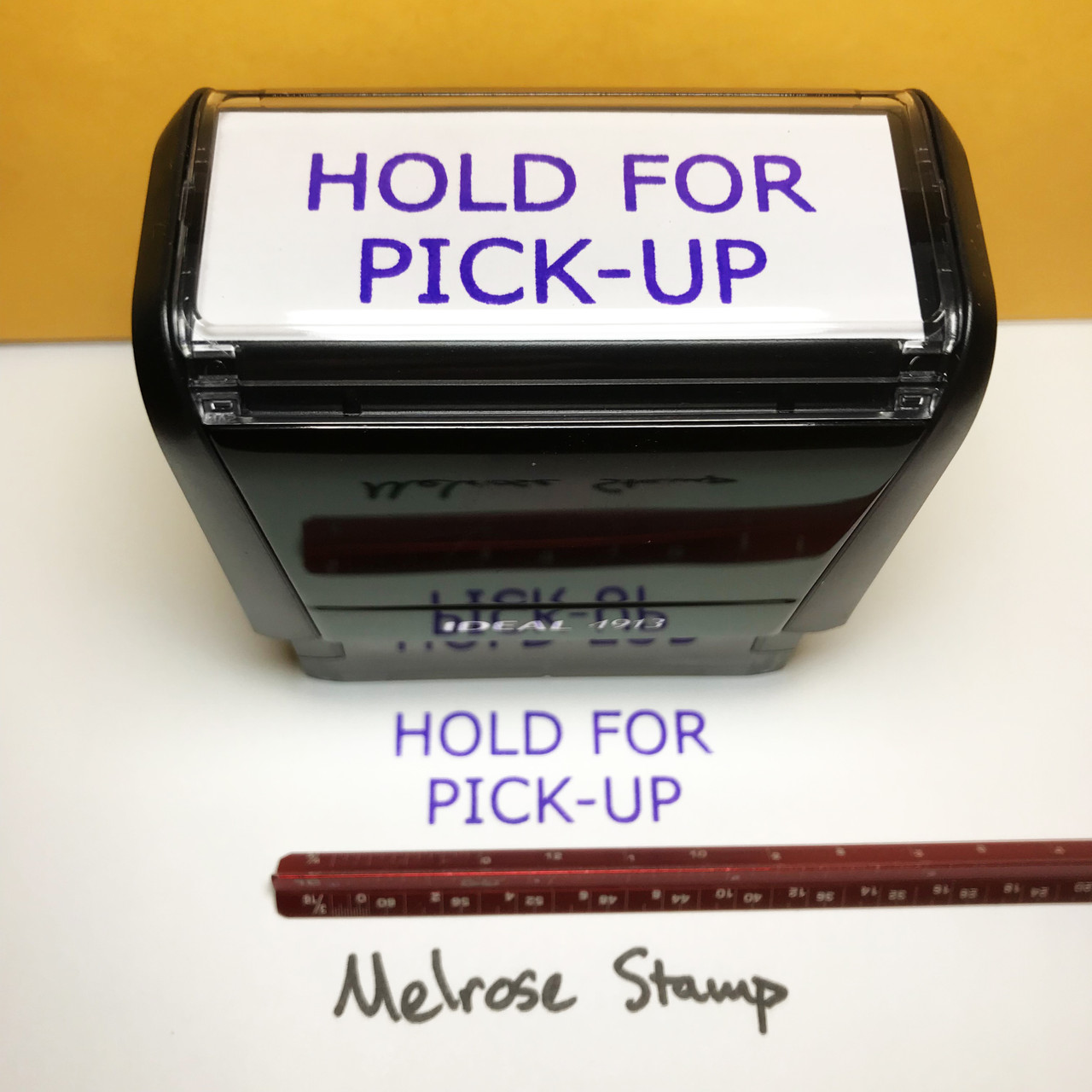 Hold For Pick Up Stamp Purple Ink Large 0124A