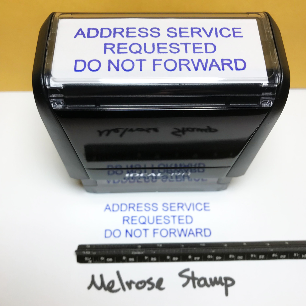 Address Service Requested Do Not Forward Stamp Blue Ink Large 1222A