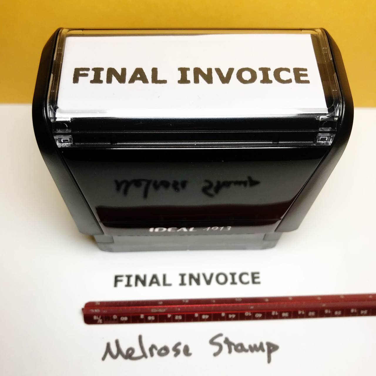 Final Invoice Stamp Black Ink Large 0424A