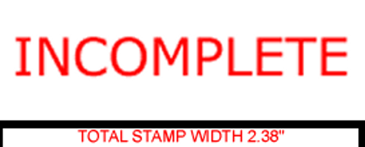 INCOMPLETE Rubber Stamp for office use self-inking