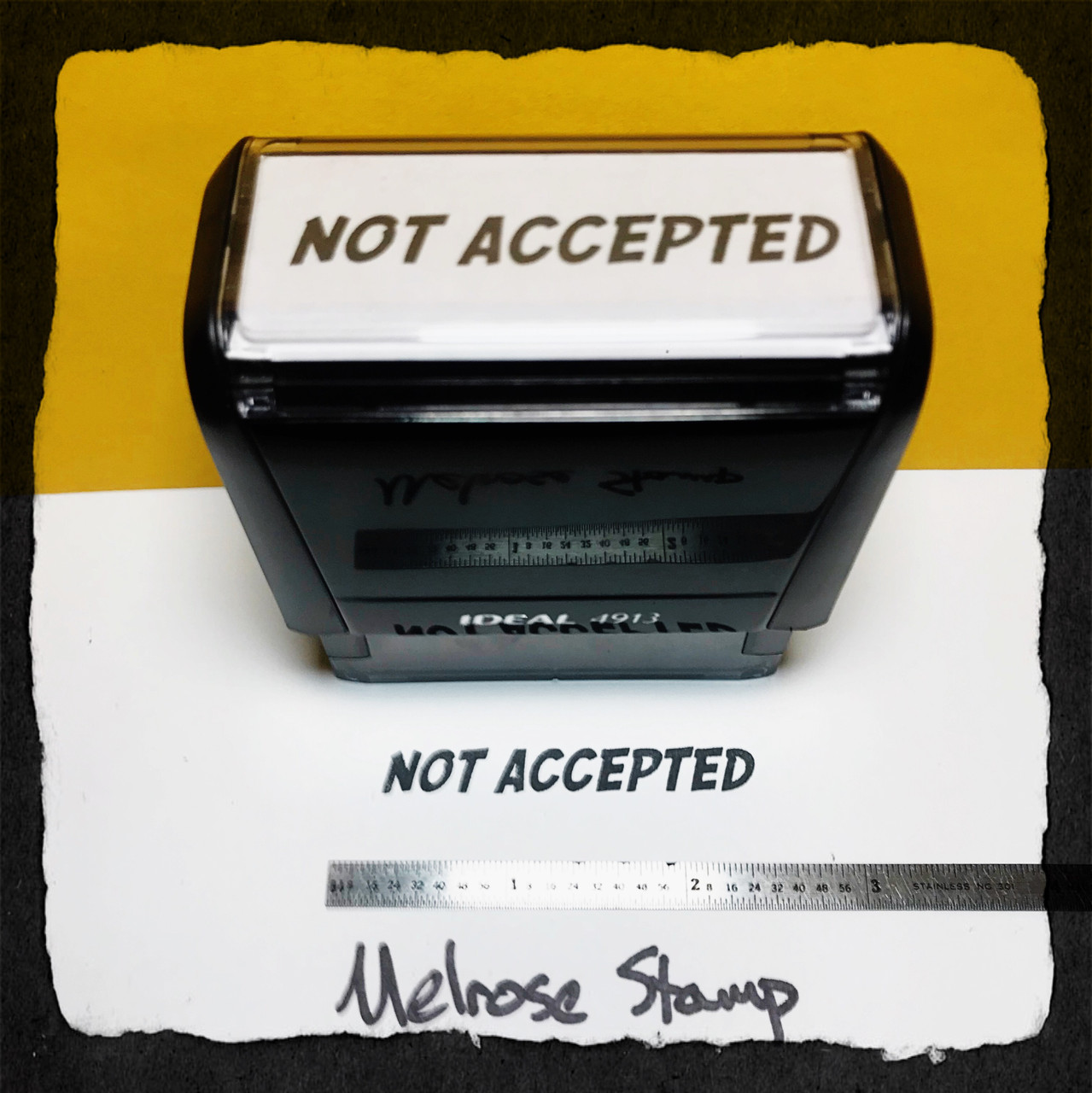 Not Accepted Stamp Black Ink Large