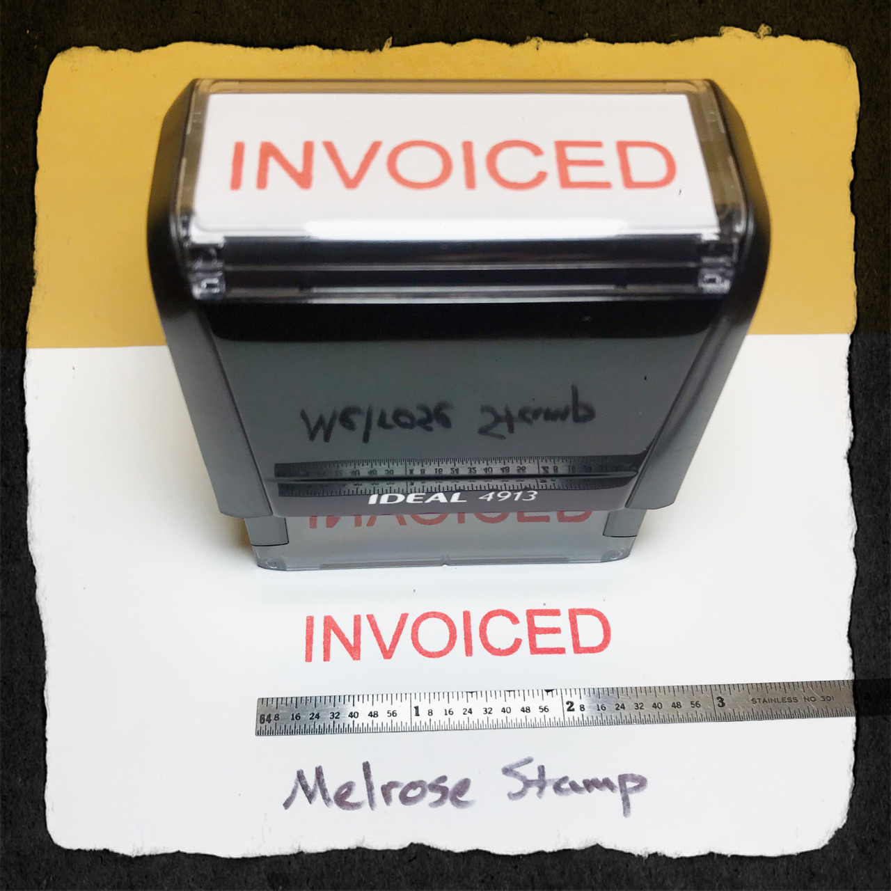 Invoiced Stamp Red Ink Large