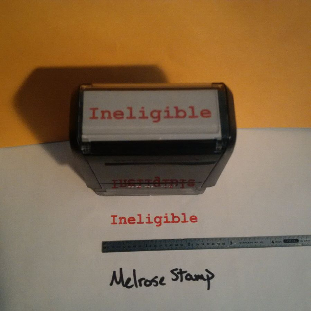 INELIGIBLE Rubber Stamp for office use self-inking