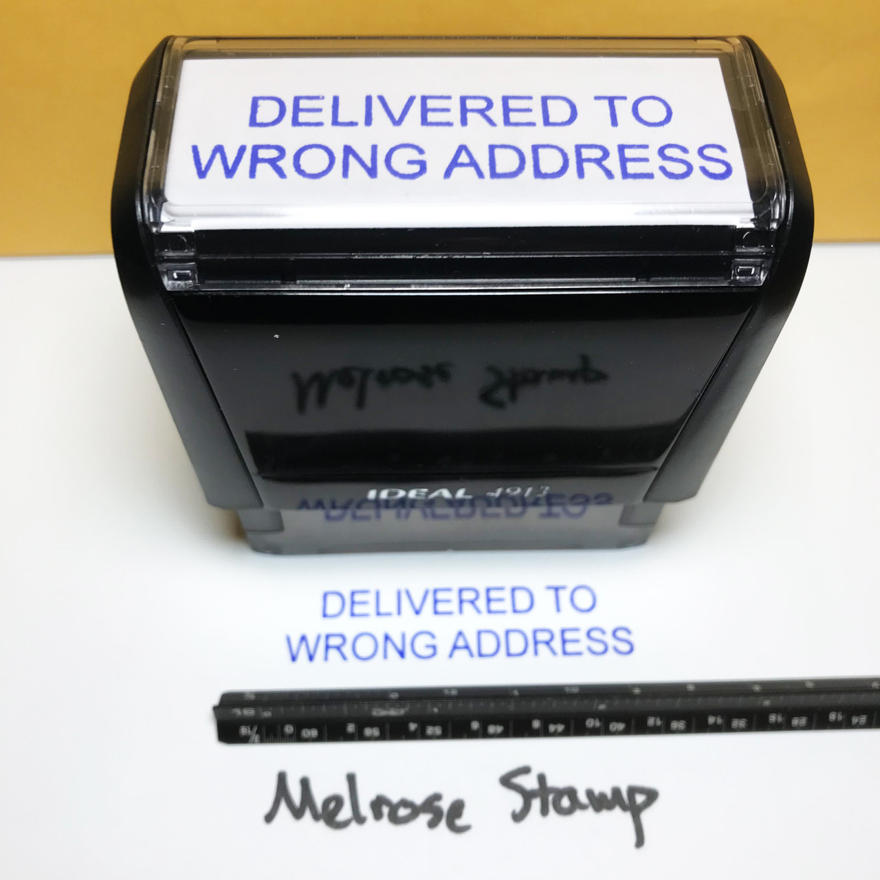 Delivered To Wrong Address Stamp Blue Ink Large 0123A