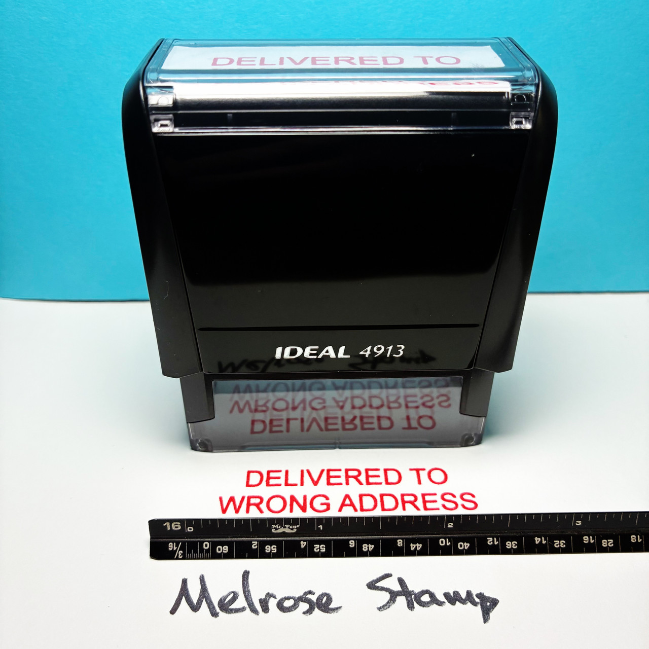 Delivered To Wrong Address Stamp Red Ink Large 0725C