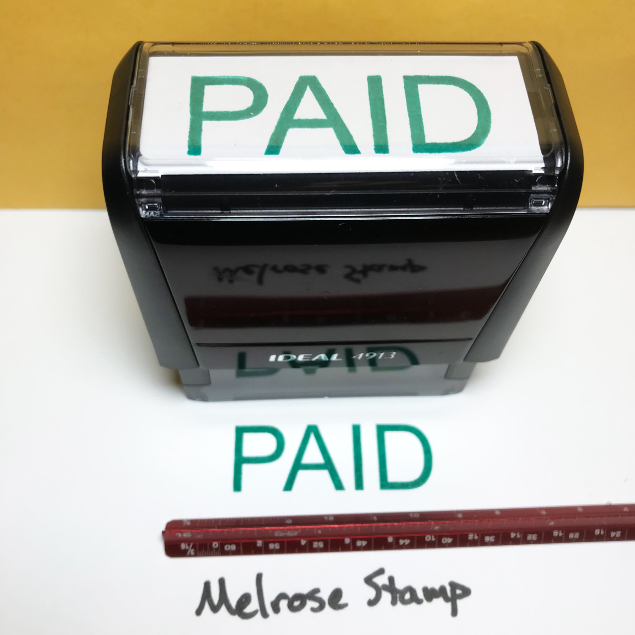 Paid Stamp Green Ink Large 1222A