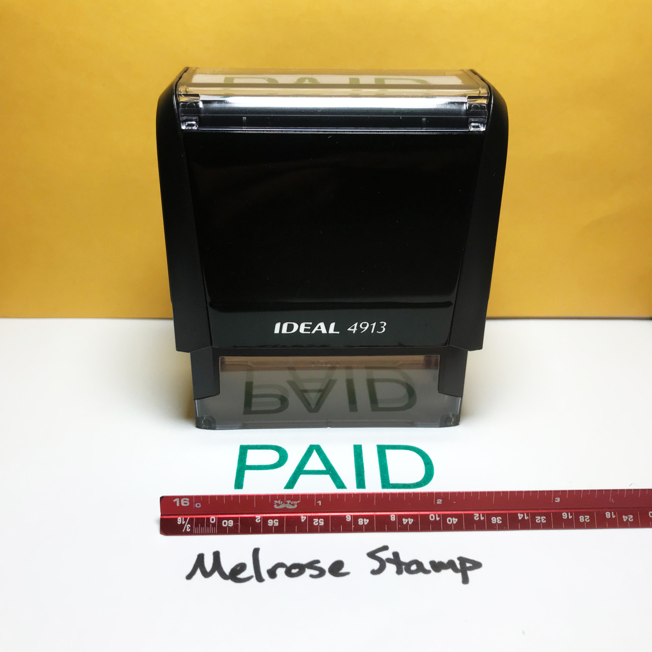 Paid Stamp Green Ink Large 1222B