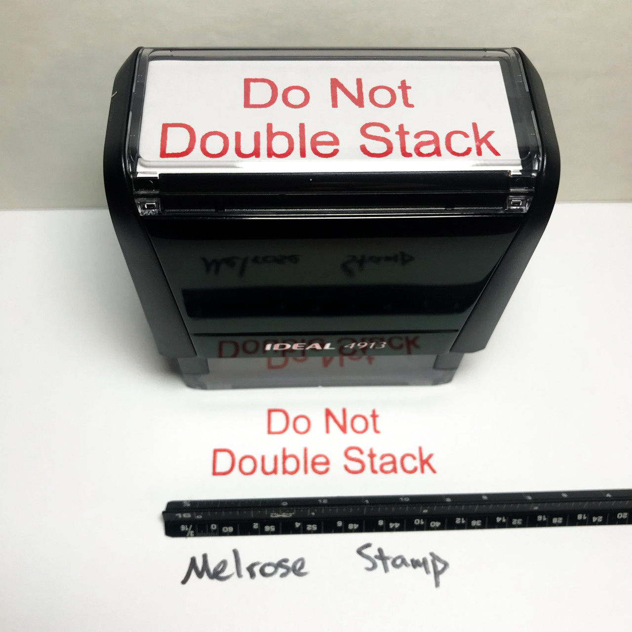 DO NOT DOUBLE STACK Rubber Stamp for mail use self-inking