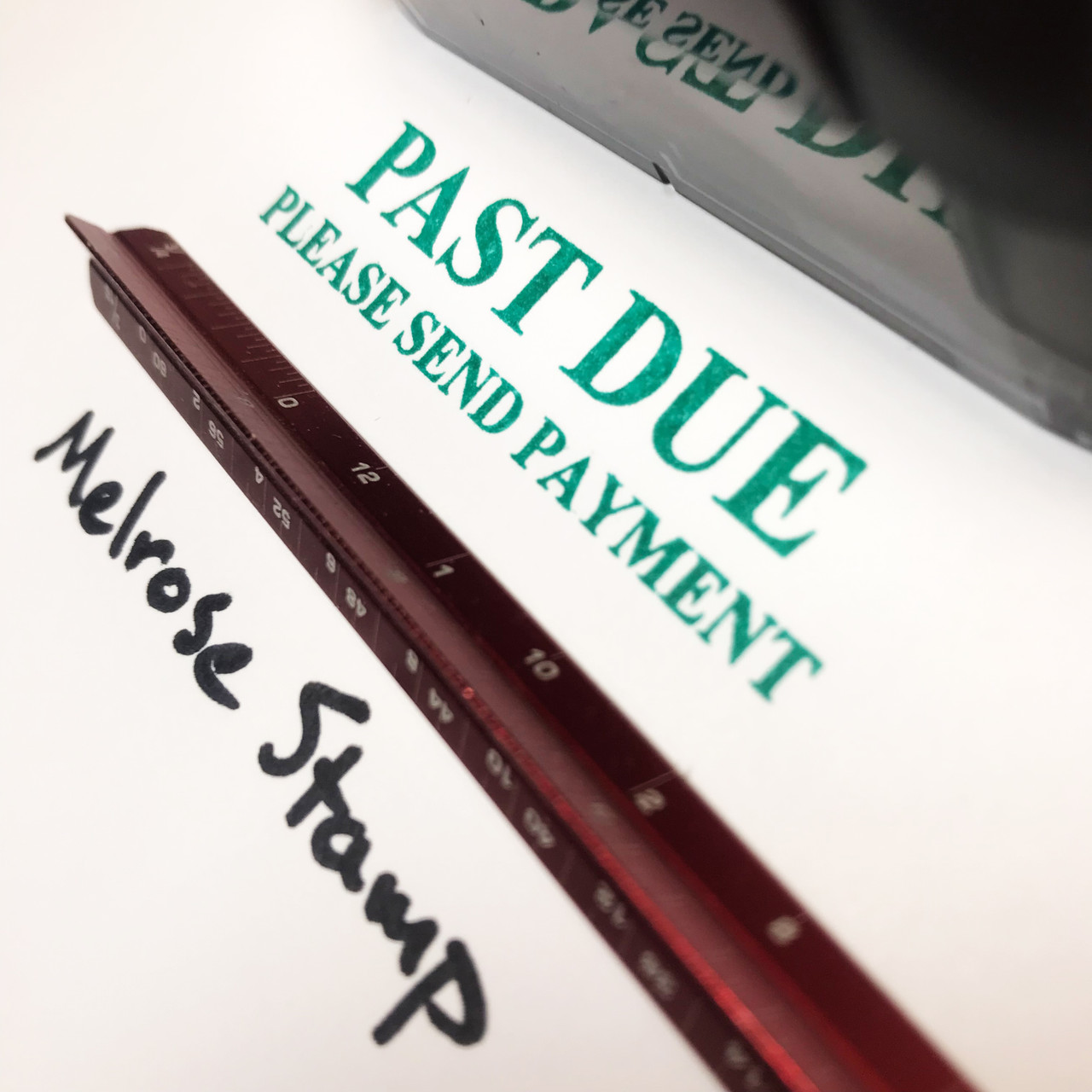 Past Due Please Send Payment Stamp Green Ink Large 0123C