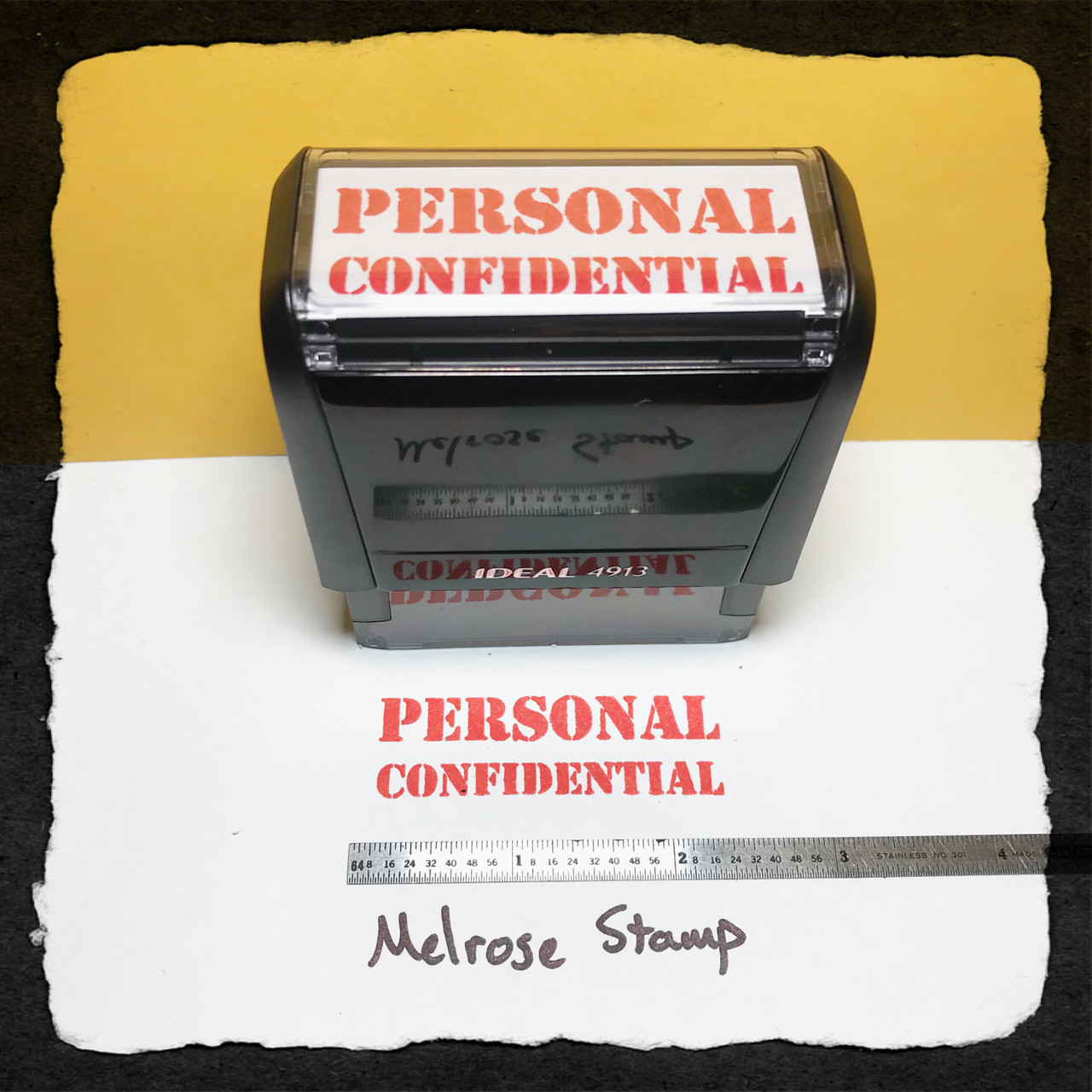 Personal Confidential Stamp Red Ink Large
