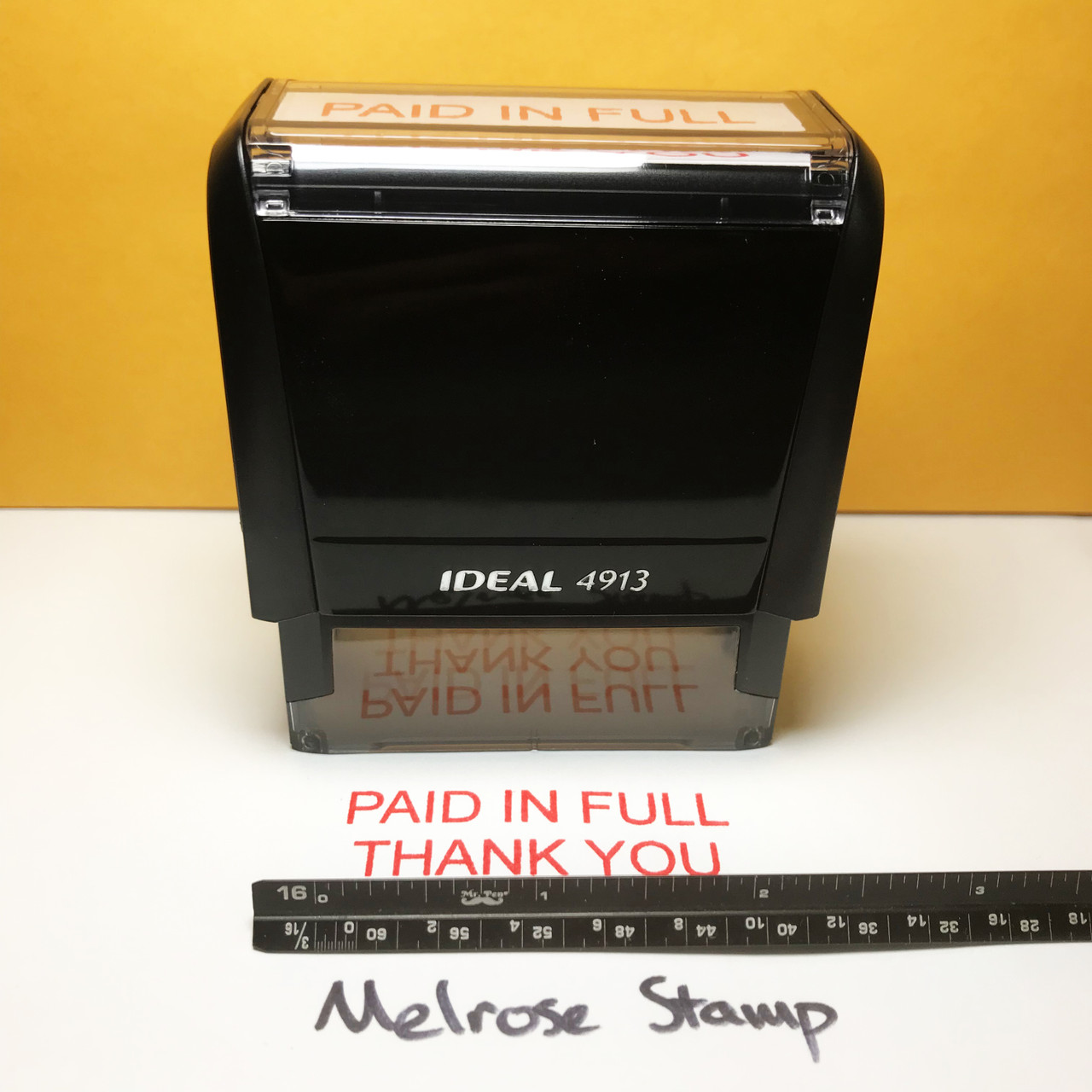 Paid In Full Thank You Stamp Red Ink Large 1023B