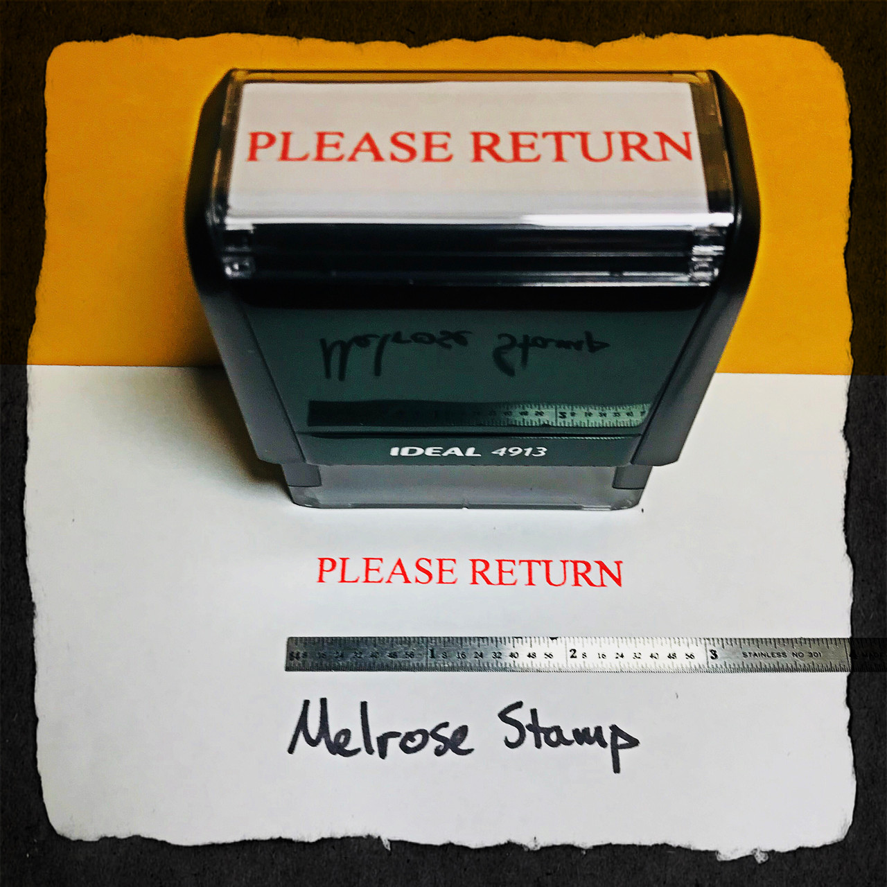Please Return Stamp Red Ink large