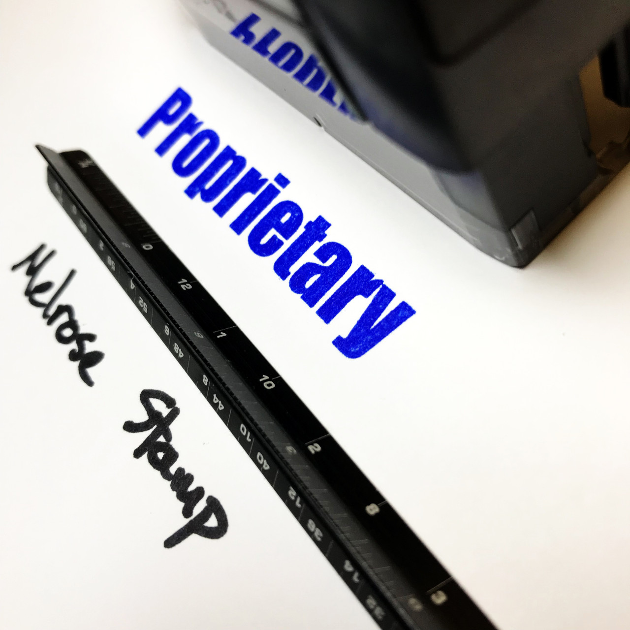 Proprietary Stamp Blue Ink Large 0422C