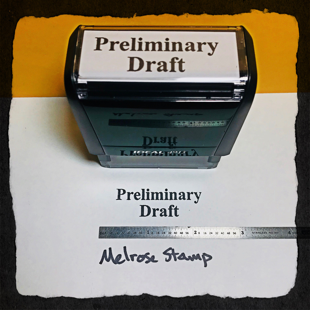 Preliminary Draft Stamp Black Ink Large