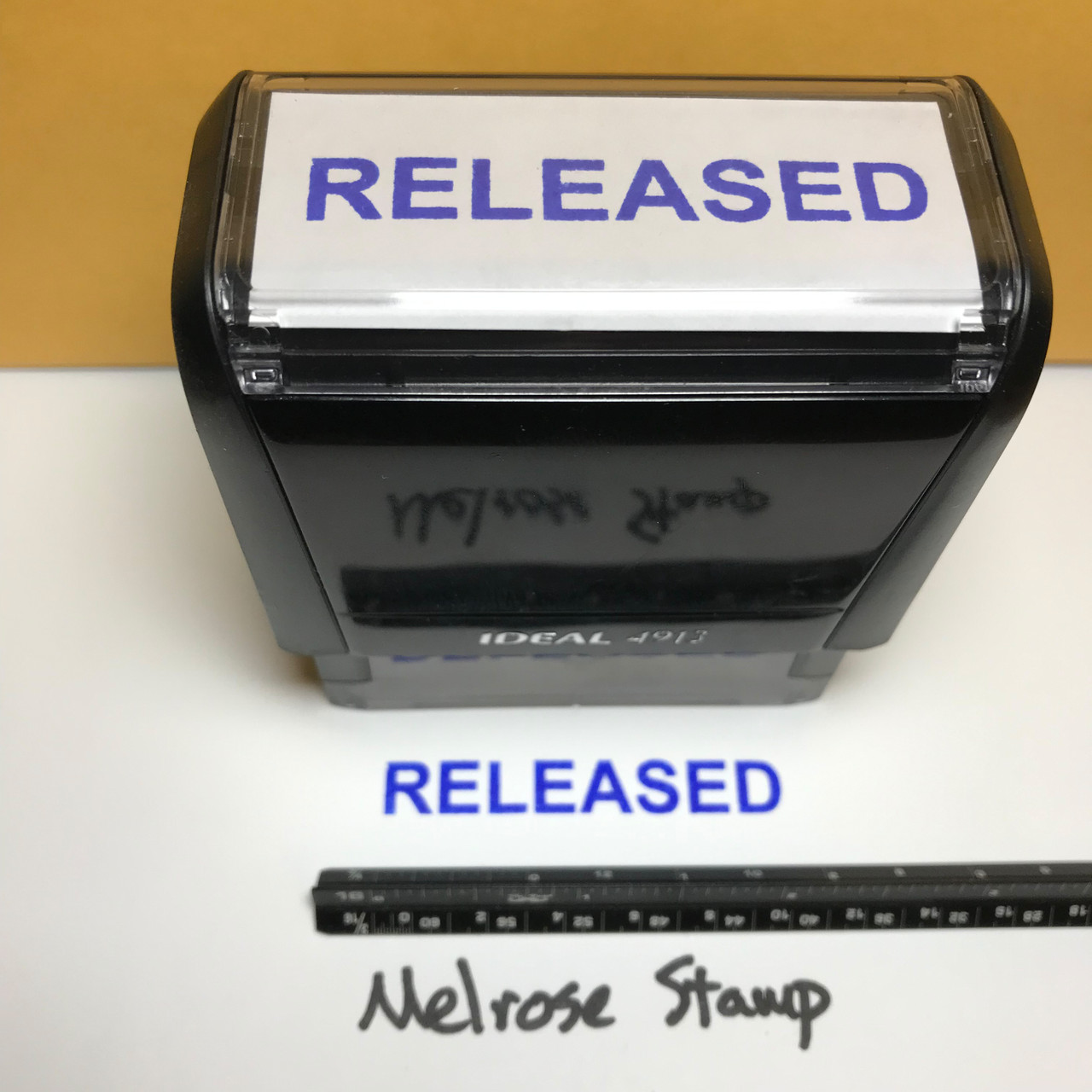  Self Inking COLOP R30 Round Custom Rubber Stamp with Date  Personalized Office Stamper - Dater Stamp - Blue Ink : Everything Else