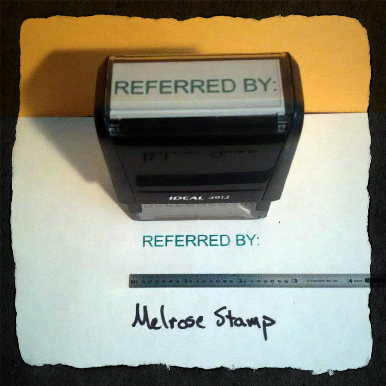 Referred By Stamp Green Ink Large