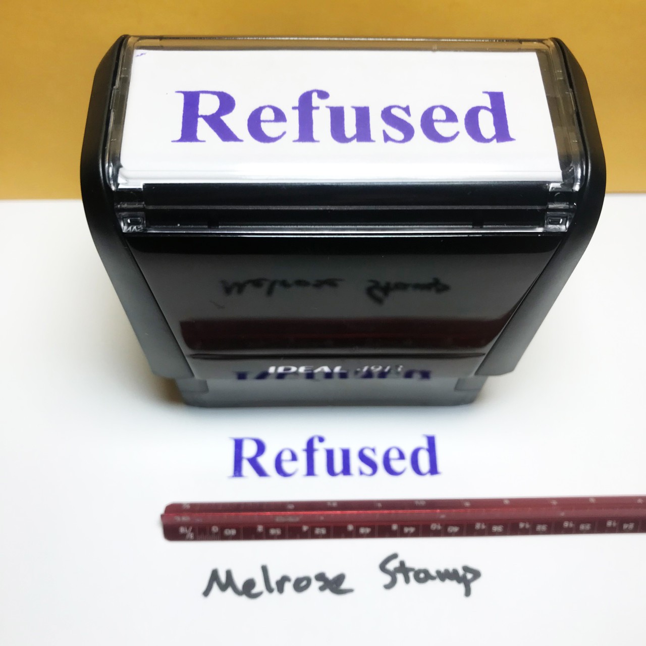 Refused Stamp Purple Ink Large 0123A