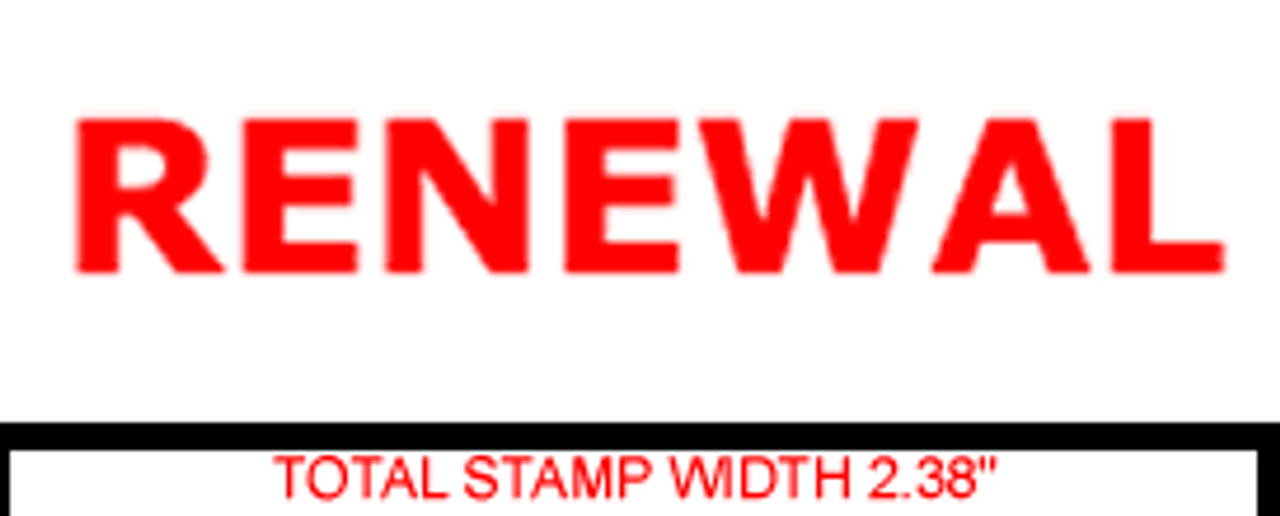 RENEWAL Rubber Stamp for office use self-inking