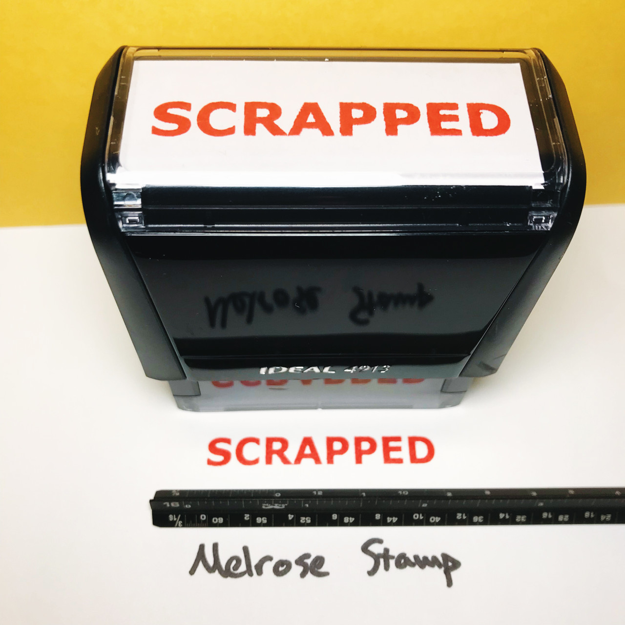 Scrapped Stamp Red Ink Large 0424A
