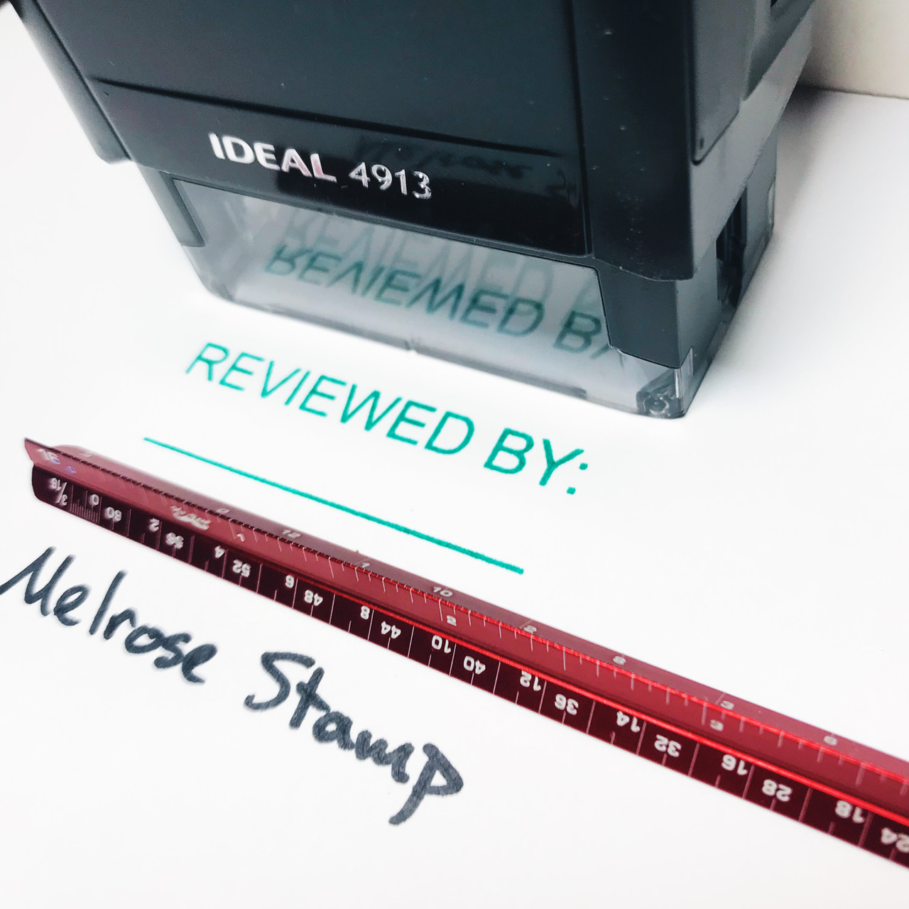 REVIEWED BY w/line Rubber Stamp for office use self-inking