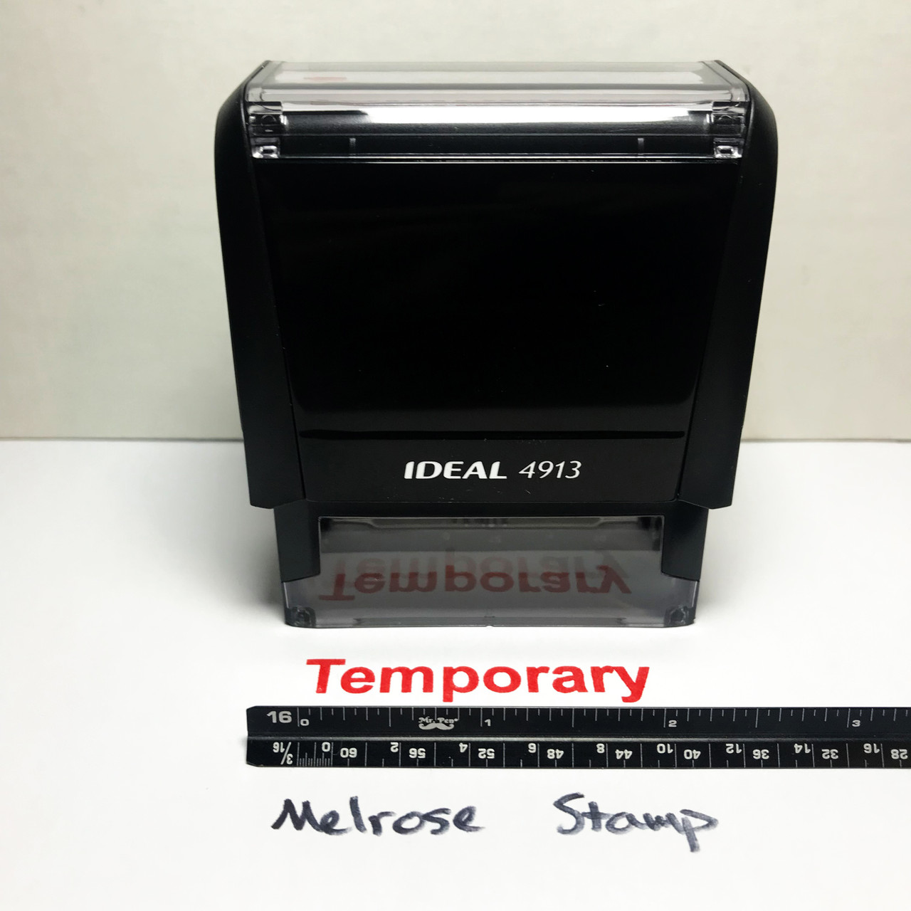 TEMPORARY Rubber Stamp for office use self-inking