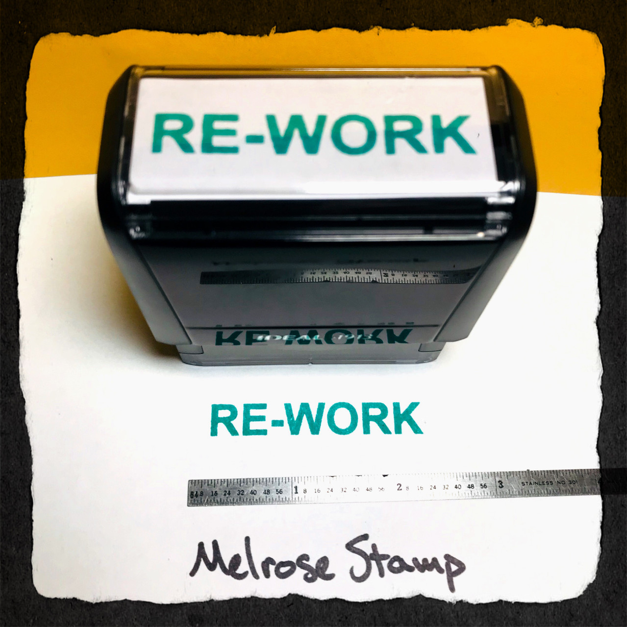 Rework Stamp Green Ink Large