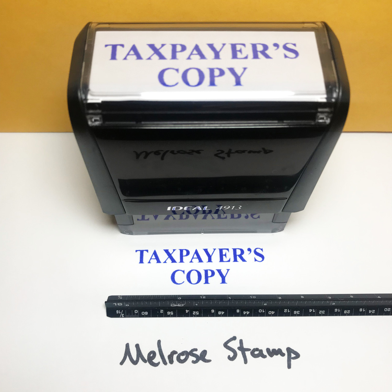 Taxpayers Copy Stamp Blue Ink Large 0622A