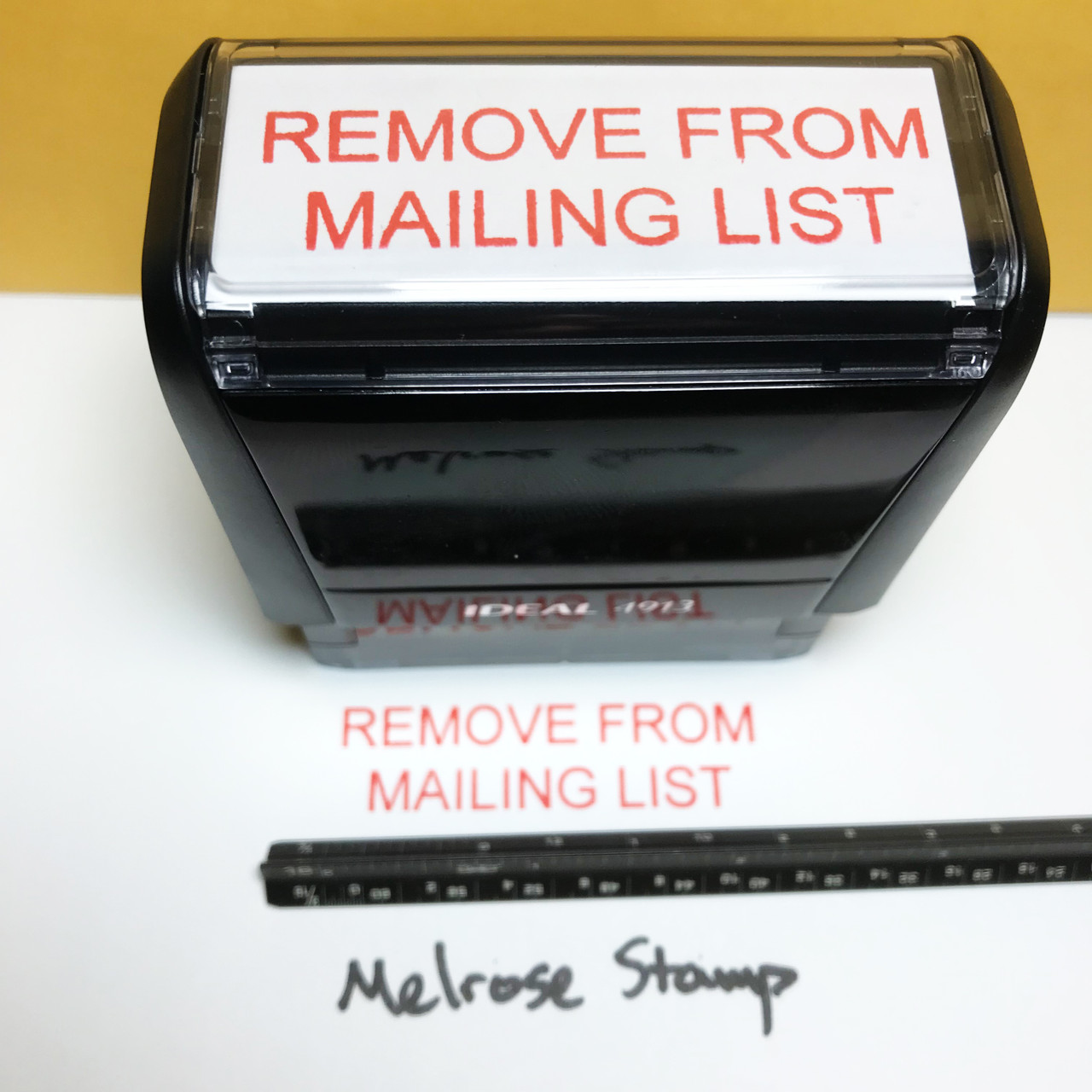 Remove From Mailing List Stamp Red Ink Large 0123A